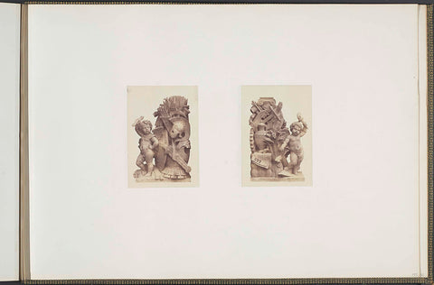 Plaster models for sculptures on the Palais du Louvre: left 