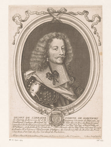 Portret van Henri de Lorraine, Nicolas de Larmessin (I), 1663 Canvas Print