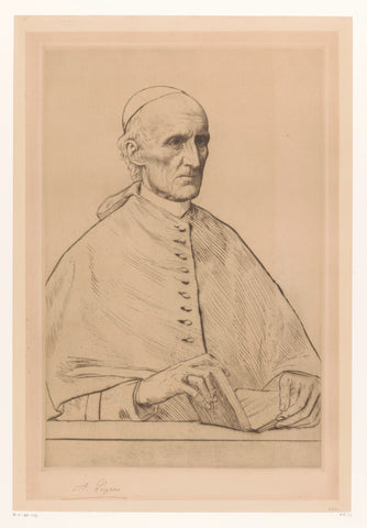 Portrait of Cardinal Henry Eduard Manning Archbishop of Westminster, Alphonse Legros, 1876 Canvas Print