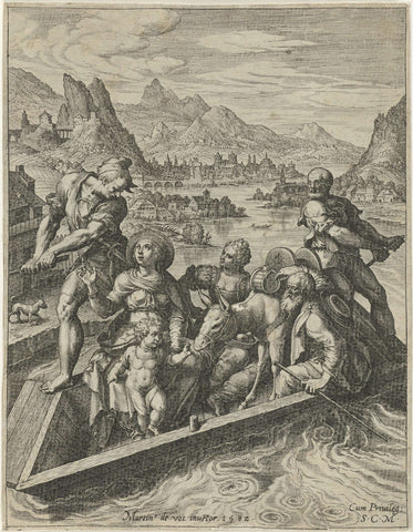 Terugkeer uit Egypte, Johann Sadeler (I), 1582 Canvas Print