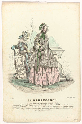 La Renaissance, 1 August 1842, No. 3 : Chapeaux de l (...), Pierre Numa Bassaget, 1842 Canvas Print