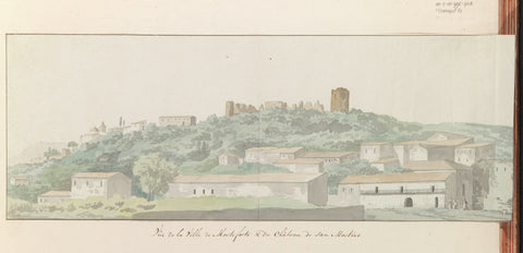 View of Monteforte Irpino and Castello San Martino, Louis Ducros, 1778 Canvas Print