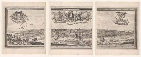 View of Brussels, consisting of three parts, Abraham Dircksz. Santvoort, 1748 Canvas Print