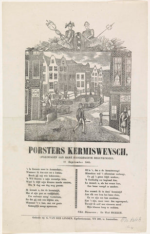 Kermisprent van de Amsterdamse porsters voor het jaar 1865, anonymous, 1865 Canvas Print