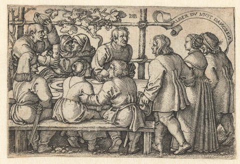 Peasants at a Feast, Hans Sebald Beham, 1510 - 1550 Canvas Print