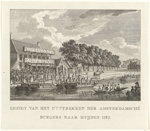 Armed Amsterdam citizens move to Muiden, 1787, anonymous, 1787 Canvas Print