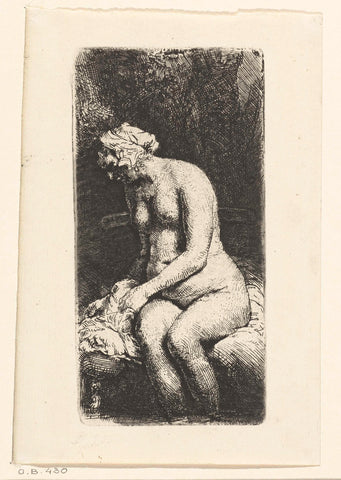 Woman bathing her feet at a brook, Rembrandt van Rijn, 1850 - 1906 Canvas Print