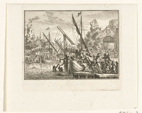 The Dismay of Leiden, 1574, Simon Fokke, 1782 - 1784 Canvas Print