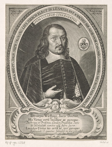 Portrait of Polycarp Wirth, Johann Dürr, 1655 Canvas Print