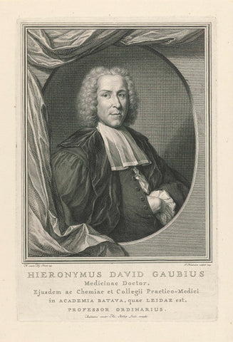 Portrait of Hieronymus David Gaubius, Jacob Houbraken, 1744 Canvas Print