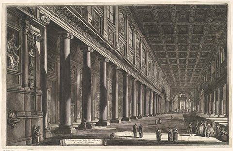 Interior of santa Maria Maggiore in Rome, Giovanni Battista Piranesi, 1748 - 1778 Canvas Print