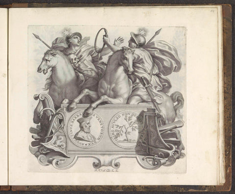 Portrait of Agostino Barbarigo and two men on horseback, Robert of Audenaerd, 1673 - 1743 Canvas Print