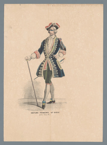 Costume Français, 18th Century (under Louis XV.), Elias Spanier (attributed to), c. 1840 - c. 1850 Canvas Print