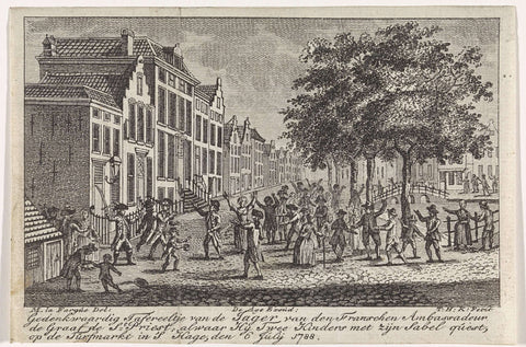 Incident in The Hague, 6 July 1788, Theodoor Koning, 1788 - 1793 Canvas Print