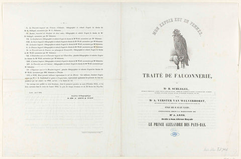 Prospectus for a series of seventeen plates on falcon hunting, 1844, Johann Peter Berghaus, 1844 Canvas Print