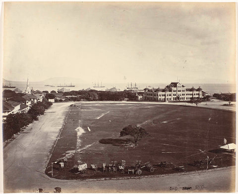 Sea view from Watson's hotel in Mumbai, India, Samuel Bourne, 1870 Canvas Print