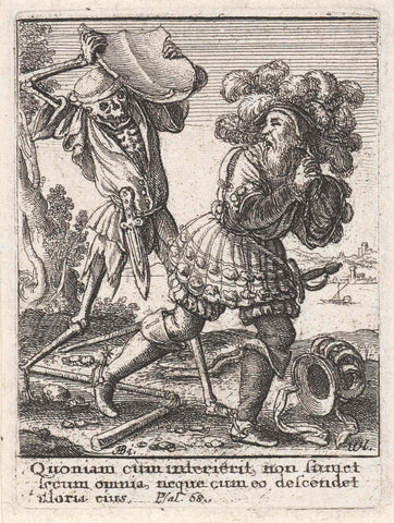 The Count and Death, Wenceslaus Hollar, c. 1680 Canvas Print