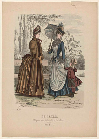 De Bazar, 1886, No. 9, Pl. 644, anonymous, 1886 Canvas Print