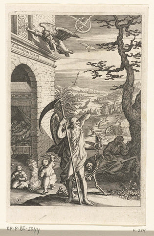 Emblem with Father Time as a symbol for the passing of time, Boetius Adamsz. Bolswert, 1620 Canvas Print