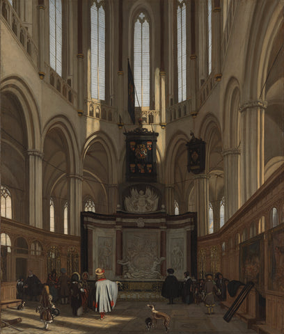 The Tomb of Michiel de Ruyter in the Nieuwe Kerk, Amsterdam, Emanuel de Witte, 1683 Canvas Print