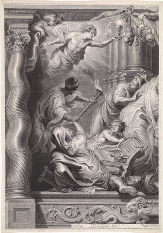 Devastation of idolatry, left leaf, Schelte Adamsz. Bolswert, 1596 – 1659 Canvas Print