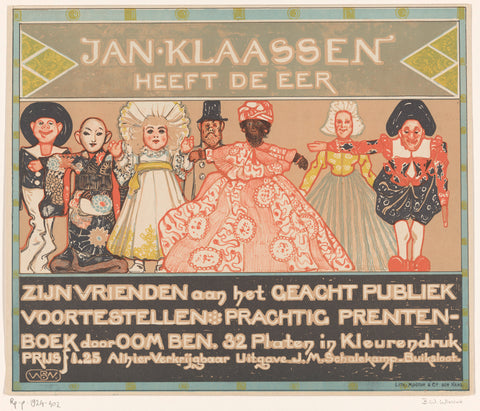 Announcement magazine by Jan Klaassen, 1903, Bernard Willem Wierink, 1903 Canvas Print