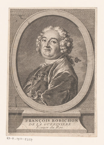 Portret van François Robichon de la Guérinière, Jean Baptiste Guélard, 1733–1755 Canvas Print