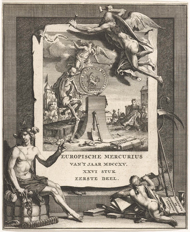 Title page for the Europian Mercury of 1715, anonymous, 1715 Canvas Print