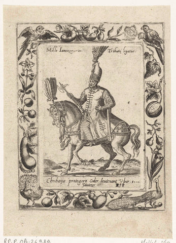 Lieutenant of the Janissants on horseback, Abraham de Bruyn (attributed to), 1577 Canvas Print