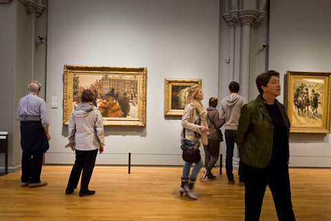 Museum visitors in the room 1800-1900 The Hague School / Amsterdam Impressionists with paintings by George Hendrik Breitner in the background, 2013 Canvas Print