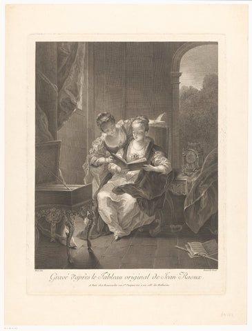 Women's music-making, Jacques Beauvarlet, 1741 – 1797 Canvas Print