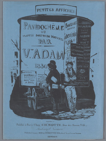 Cover for twelve prints with all kinds of vehicles, Victor Adam, 1830 Canvas Print