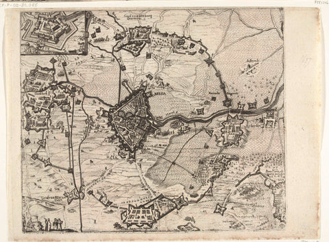 Map of the Siege of Breda, 1624, anonymous, 1624 - 1625 Canvas Print