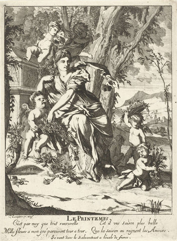 Spring, Caspar Luyken, 1698 - 1708 Canvas Print