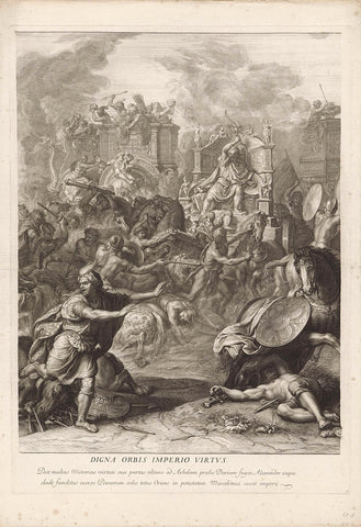 Slag bij Arbela (plaat 3), Gérard Audran, 1674 Canvas Print