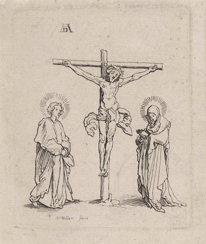 Christ on the cross, Wenceslaus Hollar, 1642 Canvas Print