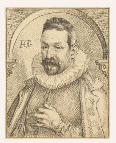 Portrait of Jean Niquet, Hendrick Goltzius, 1590 - 1595 Canvas Print