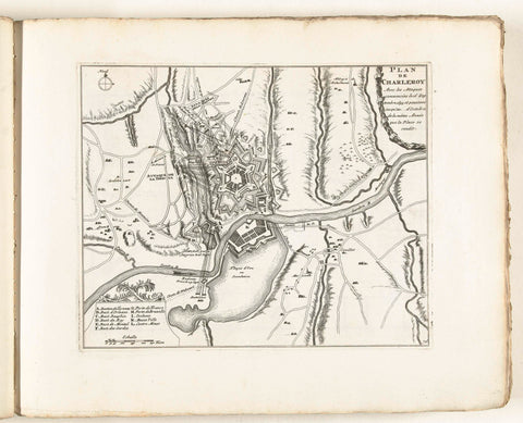 Map of the Siege of Charleroi, 1693, anonymous, 1702 - 1703 Canvas Print