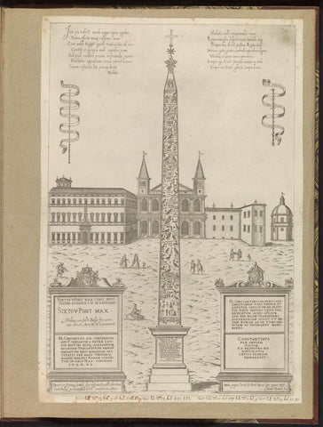 Lateraanse Obelisk op Piazza di San Giovanni in Laterano te Rome, Ambrogio Brambilla, 1589 Canvas Print