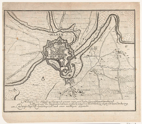 Map of Menen, 1706, anonymous, 1706 Canvas Print