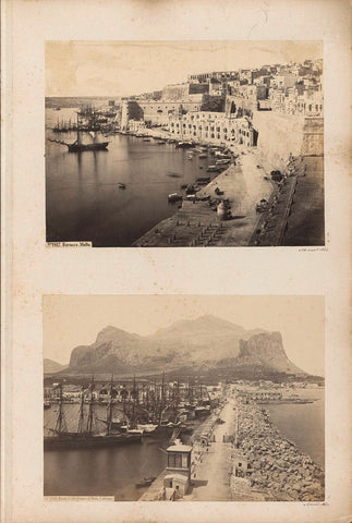 View of the port pier of Palermo and the Monte Pellegrino, anonymous, 1863 Canvas Print