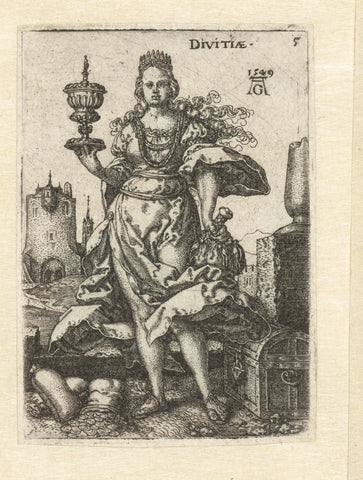 Wealth, Heinrich Aldegrever, 1549 Canvas Print