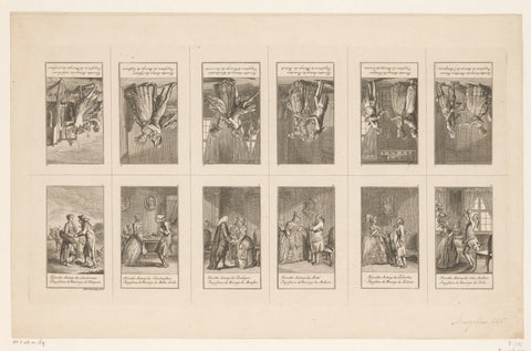 Twelve Marriage Proposals, Daniel Nikolaus Chodowiecki, 1780 Canvas Print