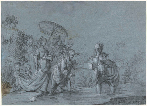 Het vinden van Mozes, Moses ter Borch (attributed to), c. 1662 - before 1667 Canvas Print