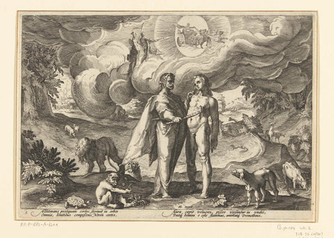 Prometheus gives man the fire, Hendrick Goltzius (workshop of), 1589 Canvas Print