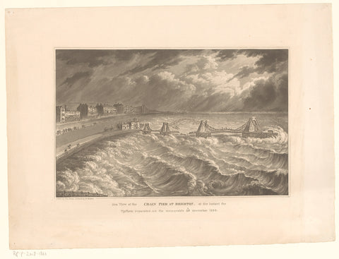 View of the breakthrough of the Brighton Pier, 29 November 1836, W. Gleadah, 1836 Canvas Print