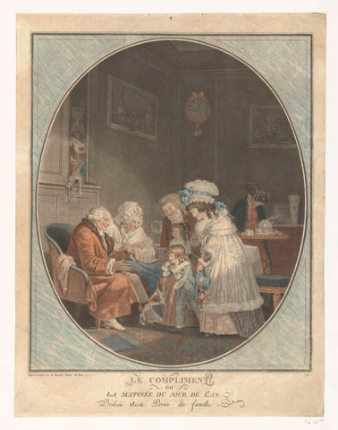 New Year's Day, Philibert-Louis Debucourt, 1787 Canvas Print