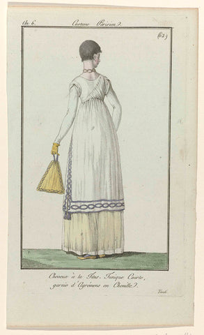 Journal des Dames et des Modes, Costume Parisien, 16 September 1798, Year 6, (62) : Cheveux à la Titus (...), anonymous, 1798 Canvas Print