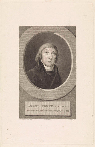 Portrait of the poet Arend Fokke Simonsz., Ludwig Gottlieb Portman, 1805 Canvas Print