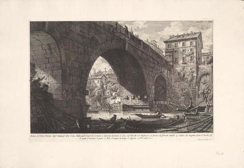 Pons Cestius te Rome, Giovanni Battista Piranesi, c. 1756 - c. 1757 Canvas Print